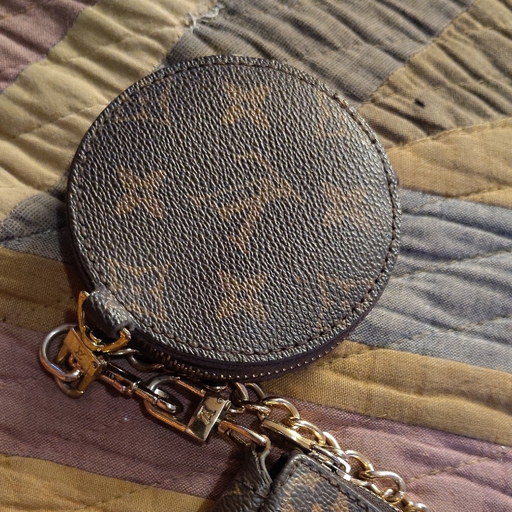 Louis Vuitton Brown Monogram Mini Pochette with Gold Chain and Coin Pouch - Picture 5 of 6